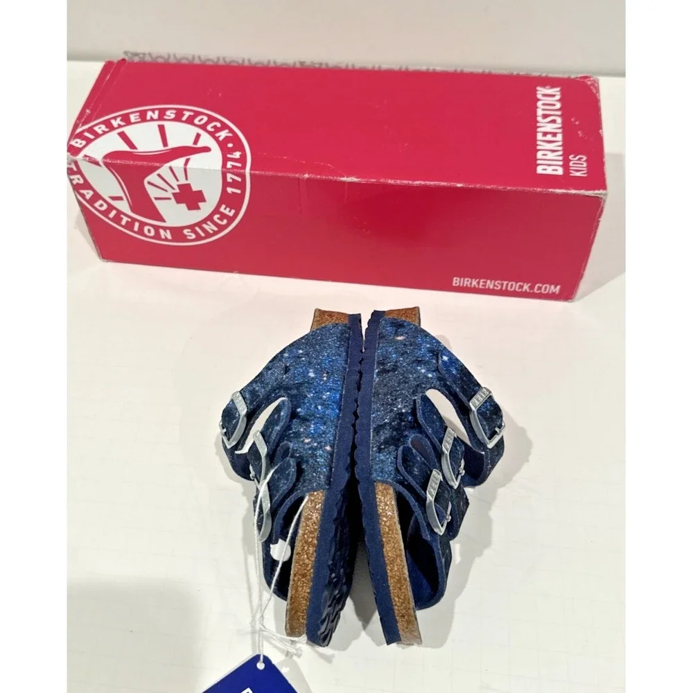 Birkenstock Kids EU 26 US 8 Florida Sandals Velvet Milky‎ Way Blue Narrow Fit